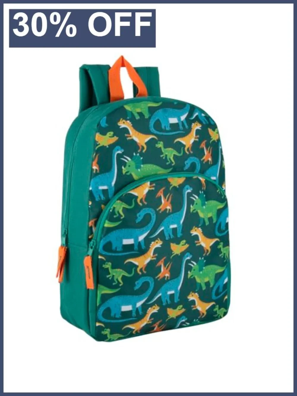 Kids Backpack with Dinosaur Print - Adjustable Padded Straps, 15 Inch for